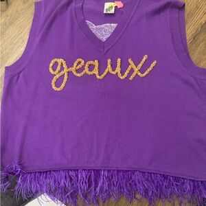 Geaux Sweater Vest queen of sparkles